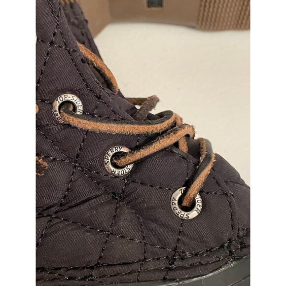 Sperry Top Siders women waterproof black rubber rain snow boots size 7.5 quilted - Picture 12 of 12